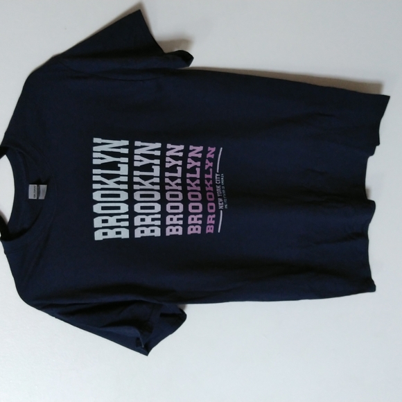 Brooklyn Short Sleeve Crew Neck Navy Blue T-Shirt - Picture 3 of 5